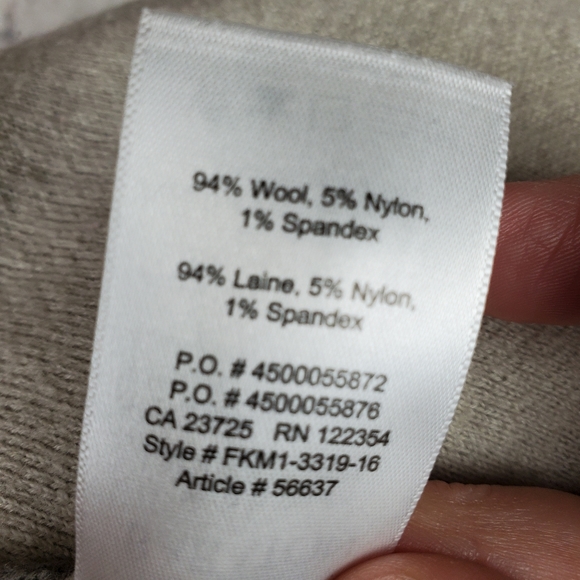 Babaton Fine Merino Wool Cardigan Shawl Collar Taupe Cream Patch Pockets XS - Picture 10 of 10